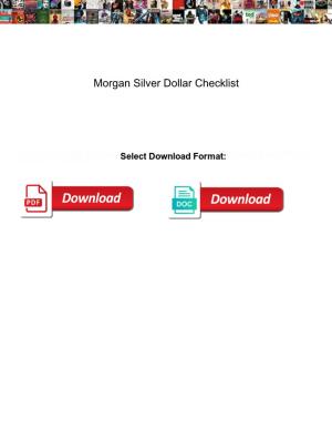 Morgan Silver Dollar Checklist
