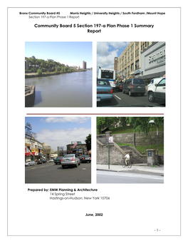 Community Board 5 Section 197-A Plan Phase 1 Summary Report