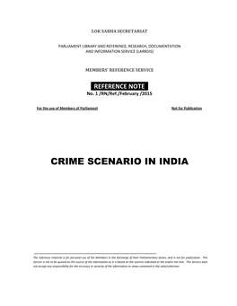 Crime Scenario in India