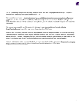 Advertising, Integrated Marketing Communications, and the Changing Media Landscape”, Chapter 11 from the Book Marketing Principles (Index.Html) (V