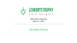 Alexander Disease HH 2020 LCN Winter Meeting