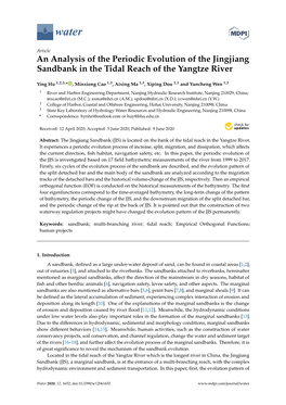 An Analysis of the Periodic Evolution of the Jingjiang Sandbank in the Tidal Reach of the Yangtze River