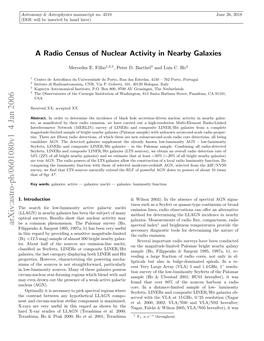 A Radio Census of Nuclear Activity in Nearby Galaxies