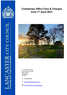 Cemeteries Office Fees & Charges from 1St April 2021