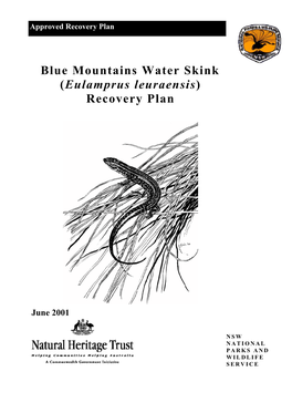 Blue Mountains Water Skink (Eulamprus Leuraensis) Recovery Plan