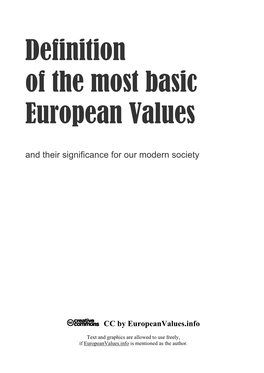 Definition of the Most Basic European Values
