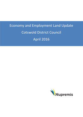 Economy and Employment Land Update Cotswold District Council