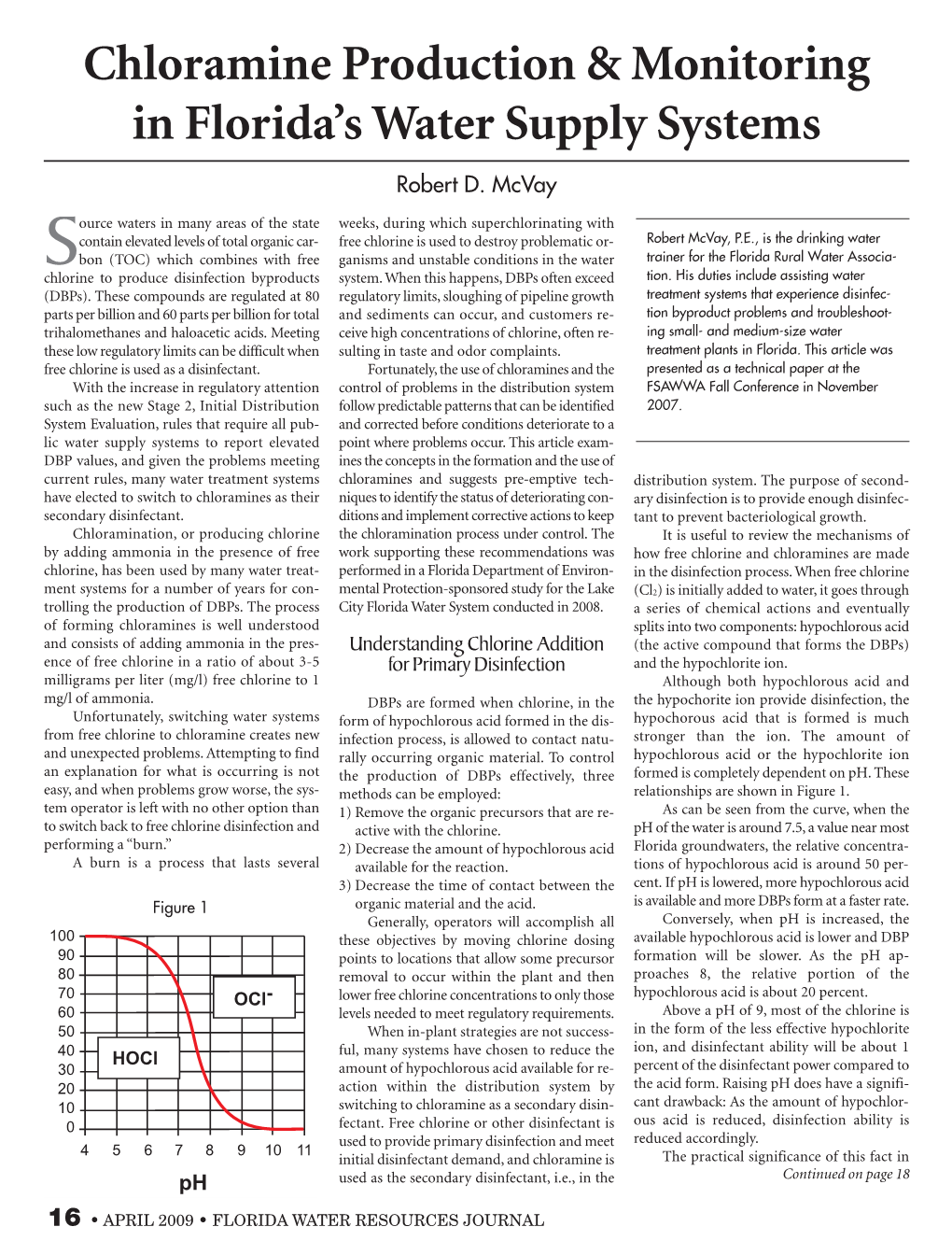 Chloramine Production & Monitoring in Florida's Water Supply Systems