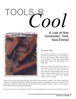 History Lesson -- a Look at How Construction Tools Have Evolved