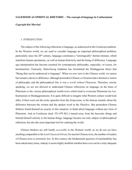 The Concept of Language in Confucianism