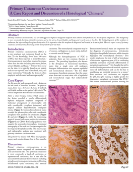 Primary Cutaneous Carcinosarcoma: a Case Report and Discussion of a Histological “Chimera”
