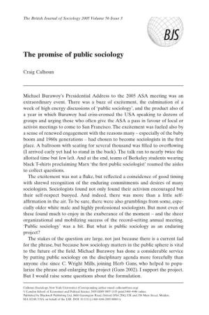 The Promise of Public Sociology