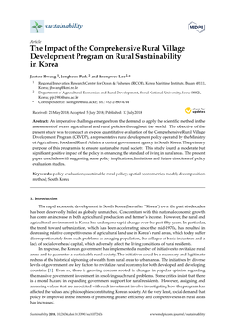 The Impact of the Comprehensive Rural Village Development Program on Rural Sustainability in Korea
