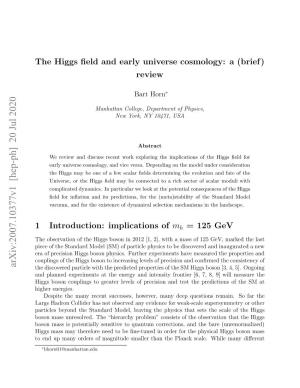 The Higgs Field and Early Universe Cosmology: a (Brief) Review