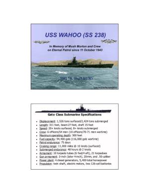 Gato Class Submarine Specifications