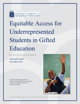 Equitable Access for Underrepresented Students in Gifted Education