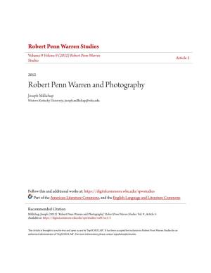 Robert Penn Warren and Photography Joseph Millichap Western Kentucky University, Joseph.Millichap@Wku.Edu