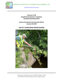 Contract 17-04 Anguilla Brook Bacteria Trackdown and Watershed-Based Plan Eastern Connecticut Conservation District January 2