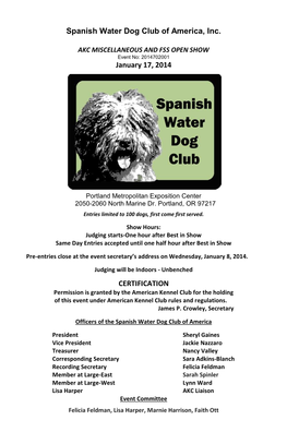 Spanish Water Dog Club of America, Inc