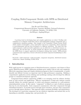 Coupling Multi-Component Models with MPH on Distributed Memory Computer Architectures