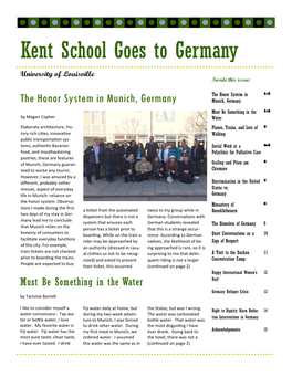 Kent School Goes to Germany University of Louisville Inside This Issue