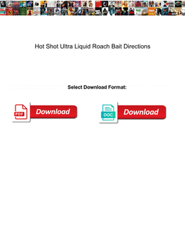 Hot Shot Ultra Liquid Roach Bait Directions