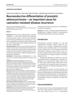 Neuroendocrine Differentiation of Prostatic Adenocarcinoma