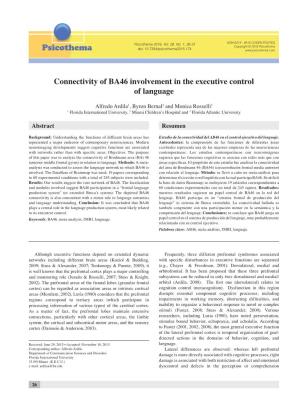 Connectivity of BA46 Involvement in the Executive Control of Language