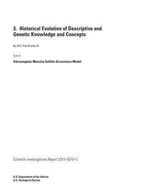 3. Historical Evolution of Descriptive and Genetic Knowledge and Concepts