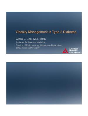 Obesity Management in Type 2 Diabetes