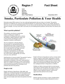 Smoke, Particulate Pollution & Your Health