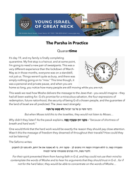 The Parsha in Practice