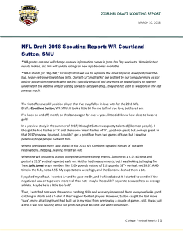 NFL Draft 2018 Scouting Report: WR Courtland Sutton, SMU