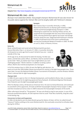 L1 Muhammad Ali Biography