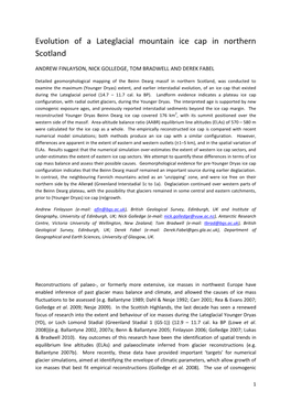 Evolution of a Lateglacial Mountain Ice Cap in Northern Scotland