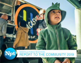 REPORT to the COMMUNITY 2019 LETTER from the PRESIDENT Cesar Camacho, PBS