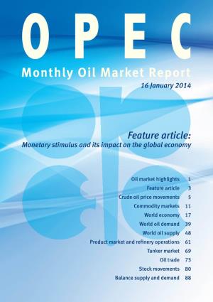 Latest OPEC Monthly Oil Market Report