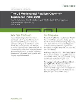 The US Multichannel Retailers Customer Experience Index, 2018