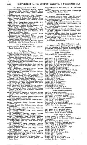 5466 Supplement to the London Gazette, 7 November, 1946