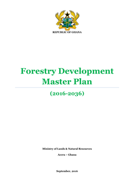 Forestry Development Master Plan (2016 – 2036)
