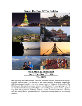 Nepal: the Eyes of the Buddha with Atum & Emmanuel Oct 27Th – Nov