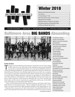 Winter 2018 Baltimore-Area Big Bands Abounding