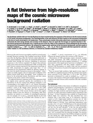 A ¯At Universe from High-Resolution Maps of the Cosmic Microwave Background Radiation