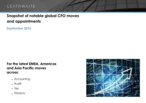 Snapshot of Notable Global CFO Moves and Appointments