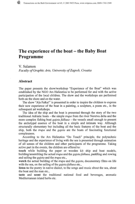 The Baby Boat Programme