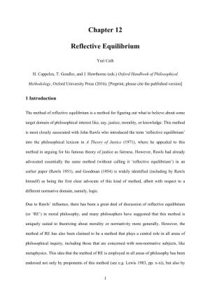 Chapter 12 Reflective Equilibrium