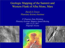 Geologic Mapping of the Summit and Western Flank of Alba Mons, Mars