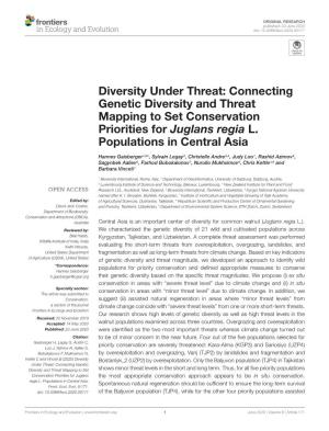 Connecting Genetic Diversity and Threat Mapping to Set Conservation Priorities for Juglans Regia L