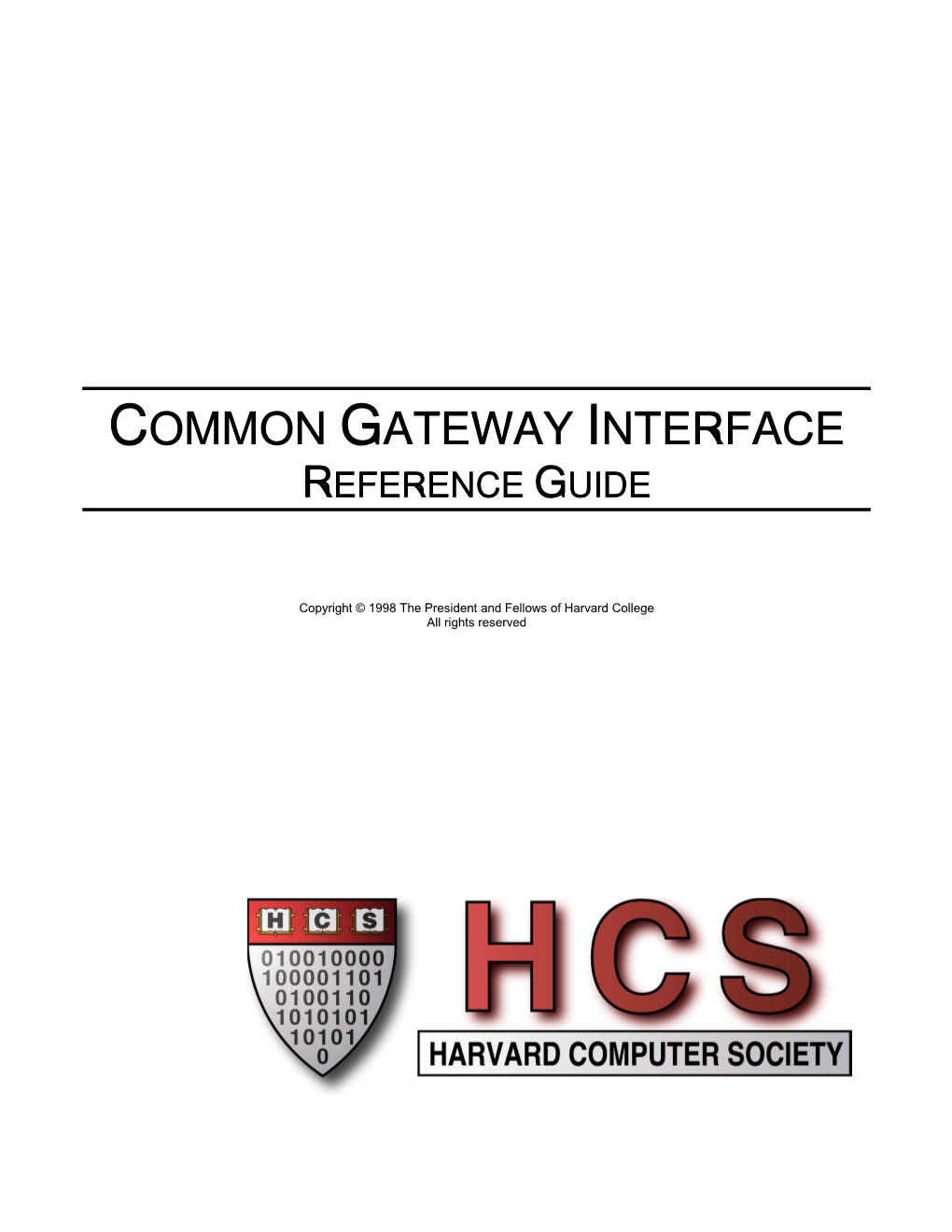 Common Gateway Interface Reference Guide