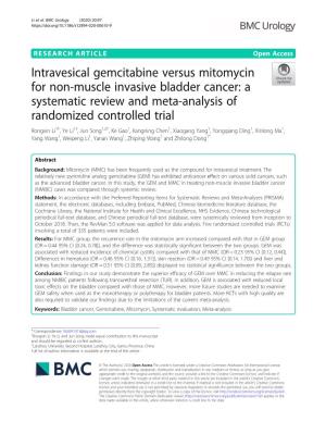Intravesical Gemcitabine Versus Mitomycin for Non-Muscle Invasive